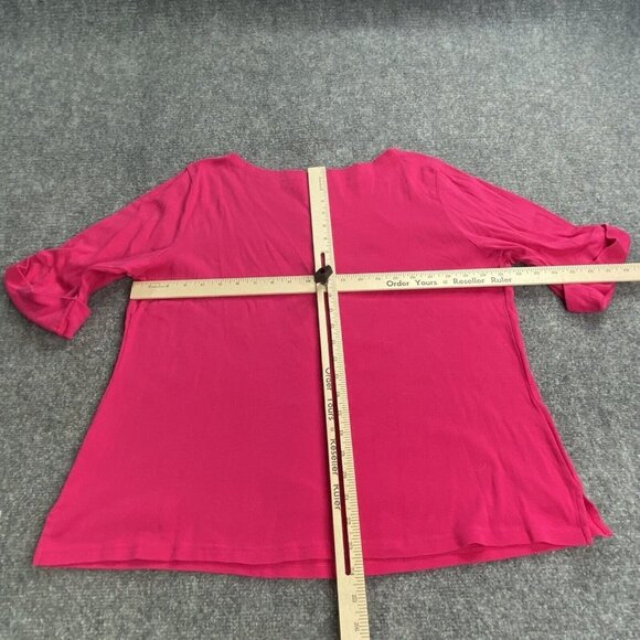 Kim Rogers Top Shirt Lot Of 3 Womens 1X Red Linen SS Pink Red 3/4 Sleeves - Picture 8 of 16